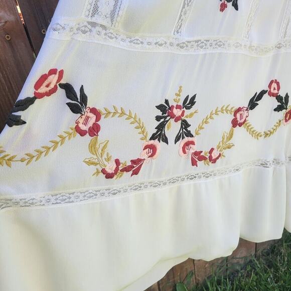 Nanette Lepore Women's Ivory & Lace Floral Embroiderd Dress Size 8 - Picture 5 of 7